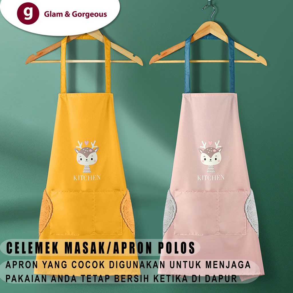 Celemek Masak Apron Kain Plastik Waterproof Dapur Motif CM007