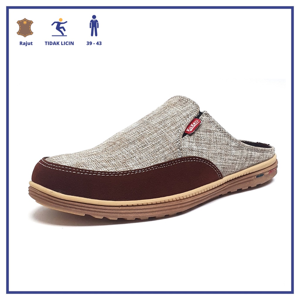 Kickers Sandal Selop Pria Coklat - K E01