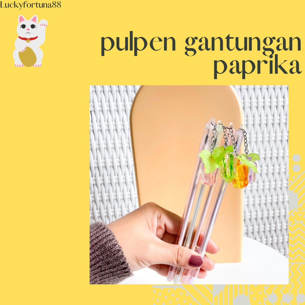 

[Luckyfortuna88] Pulpen gantungan paprika pen gantungan paprika alat tulis kantor alat tulis sekolah pen unik pulpen gel hitam