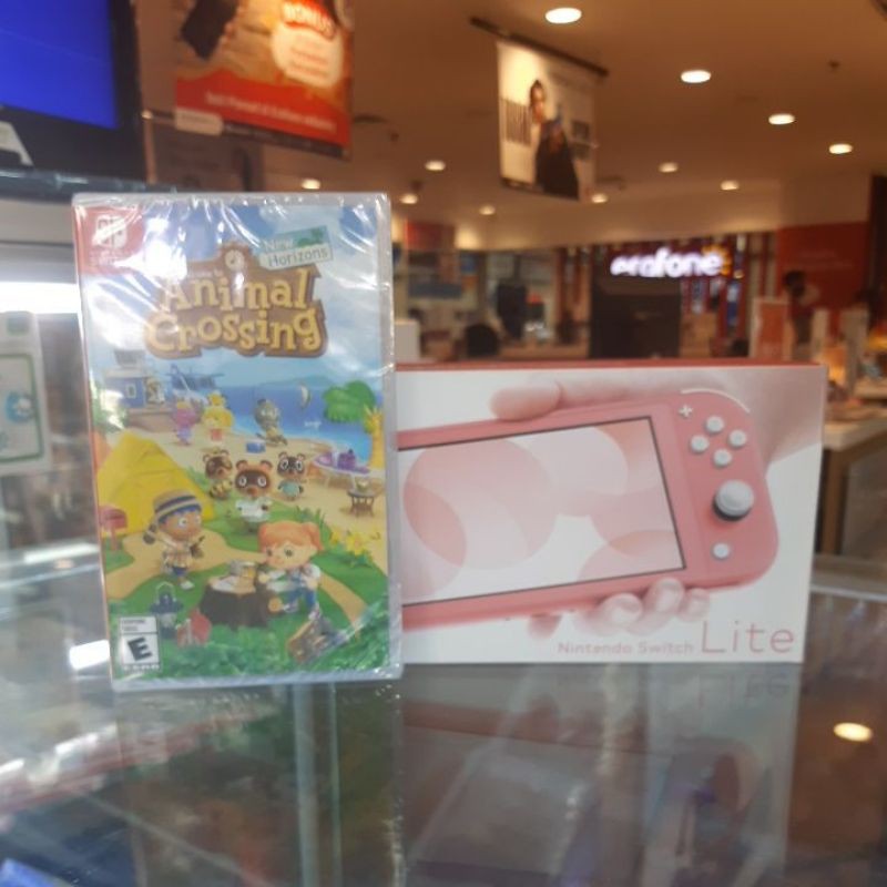 NINTENDO SWITCH LITE - GREY / CORAL BUNDLE ANIMAL CROSSING