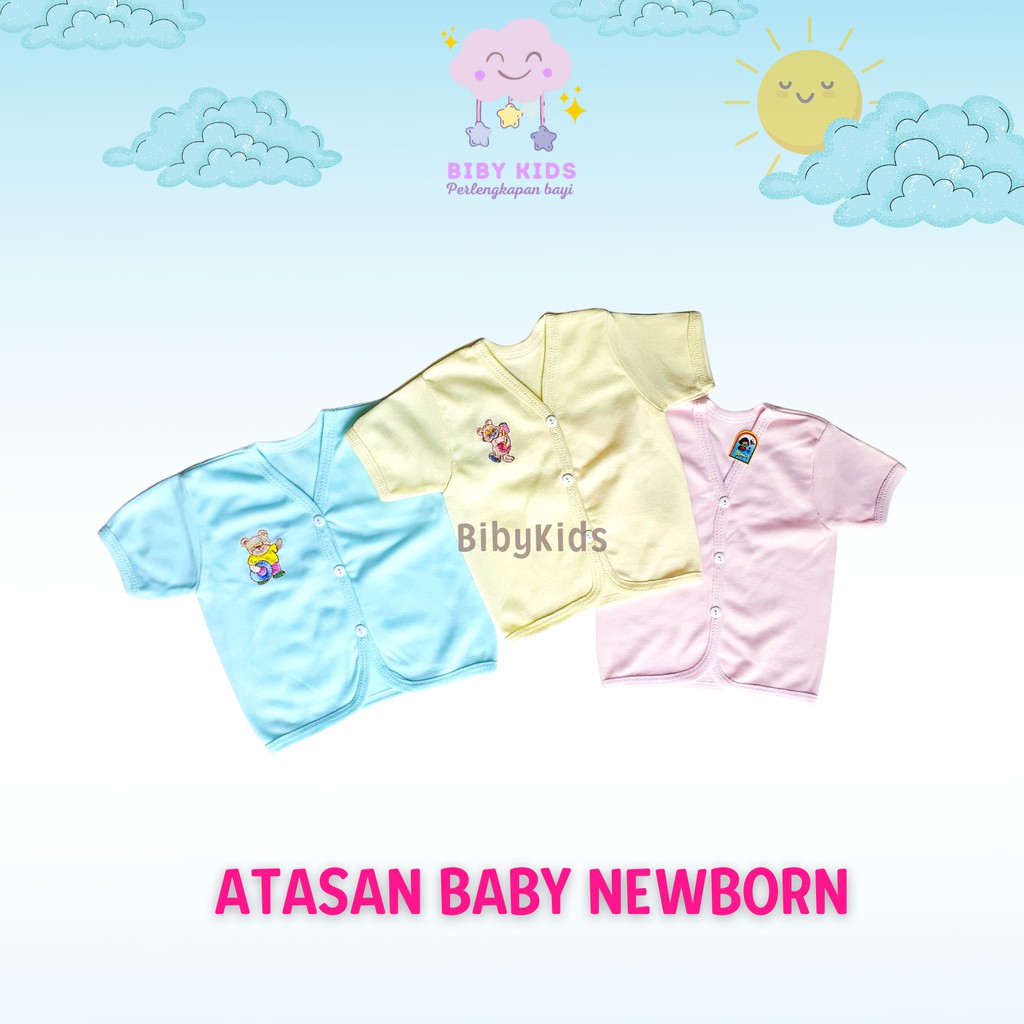 Baju Bayi Baru Lahir Atasan Lengan Pendek Baby Newborn Laki Perempuan Murah Pakaian Perlengkapan