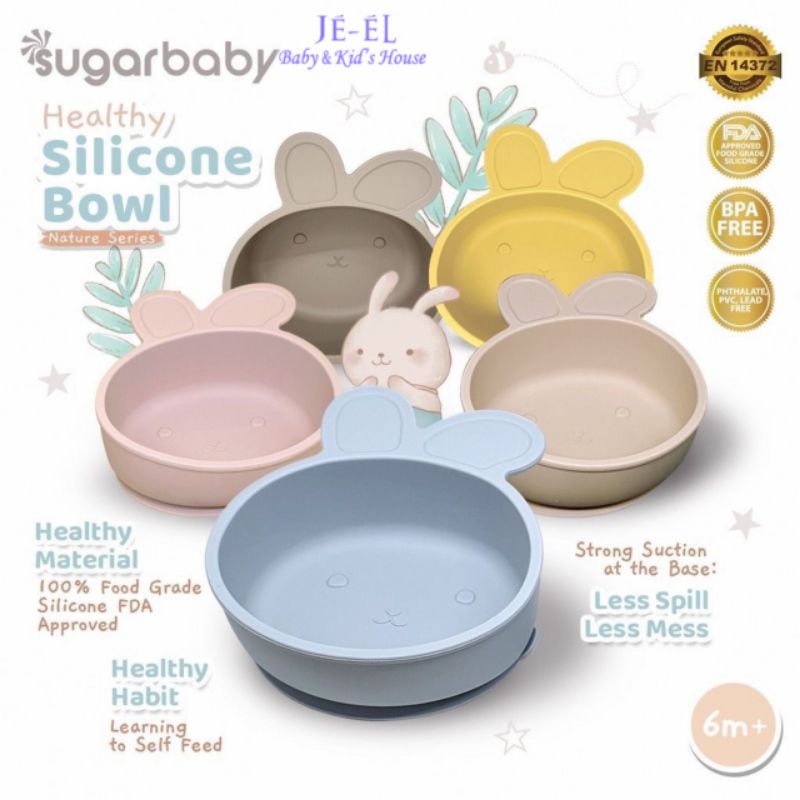 Sugar baby Healthy Silicone Bowl Nature Series/Mangkok Bayi Anti Tumpah