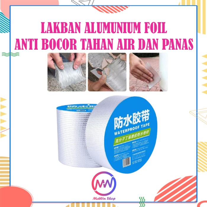 

Aman Original Alumunium Foil Tape Anti Air Tahan Panas Bocor Perbaikan Atap Gilaa!!!