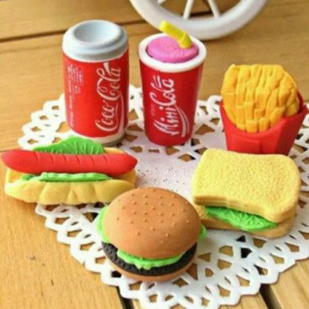 

PENGHAPUS MAKANAN KUE ERASER CAKE ALAT TULIS SEKOLAH KULIAH STATIONERY pensil pulpen es krim burger