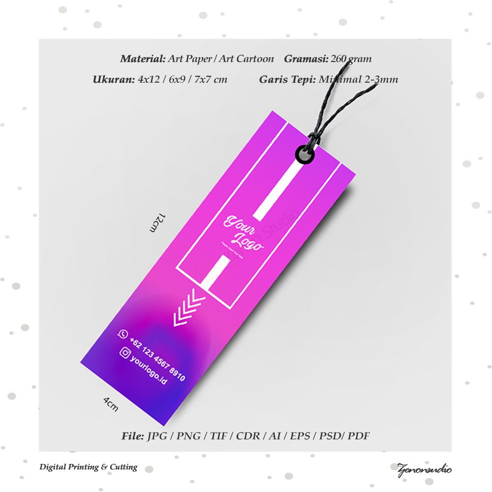 

Hang Tag / Hangtag Pakaian Custom (Uk Extra besar)