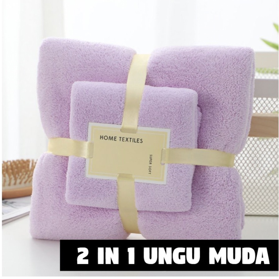 READY HANDUK SET 2IN1 HANDUK MANDI DAN COTTON TOWEL IMPORT MURAH