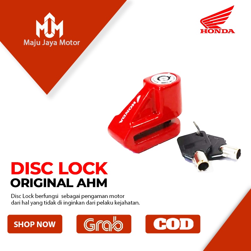 Disc Lock Kunci Ganda Gembok Cakram Pengaman Motor Anti Maling Original Honda