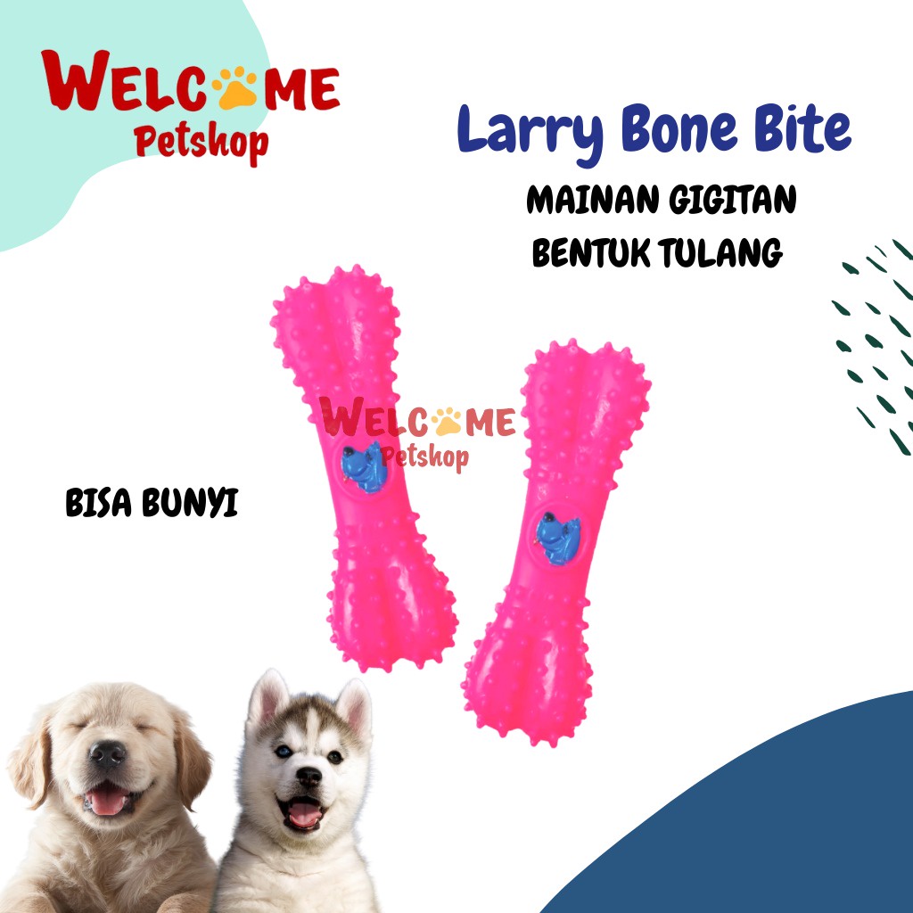Larry Bone Bite / Mainan Gigitan Anjing Bentuk Tulang Dog Toy
