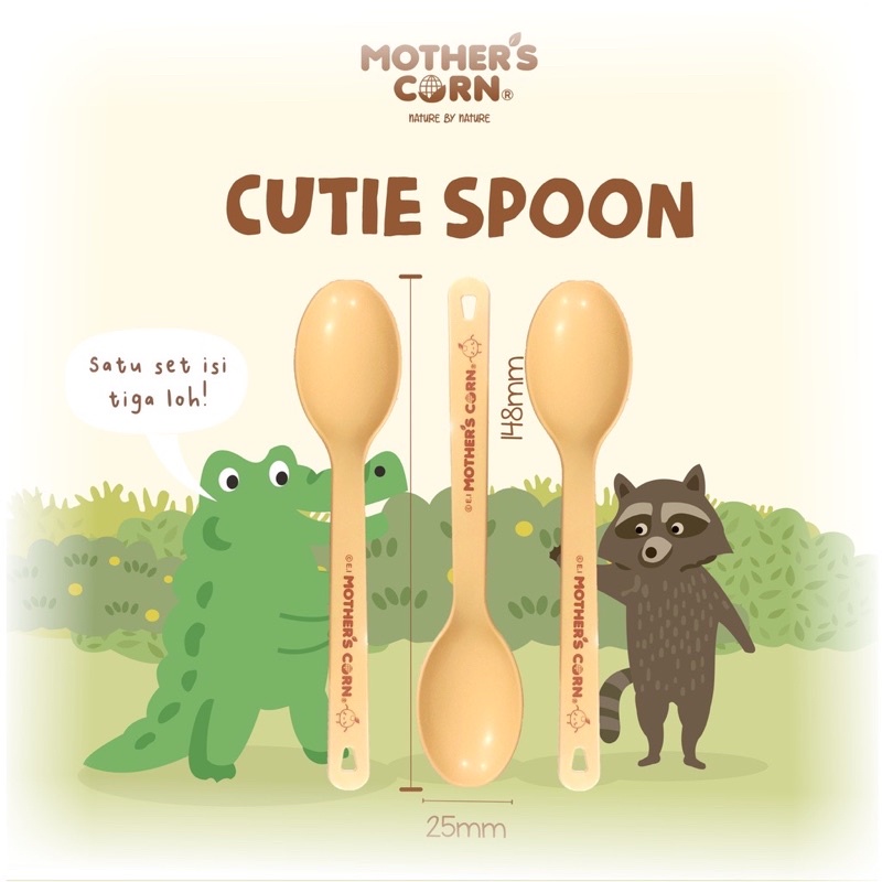 Original Mother's Corn  Cutie Spoon Set (isi 3pcs) - Sendok bayi