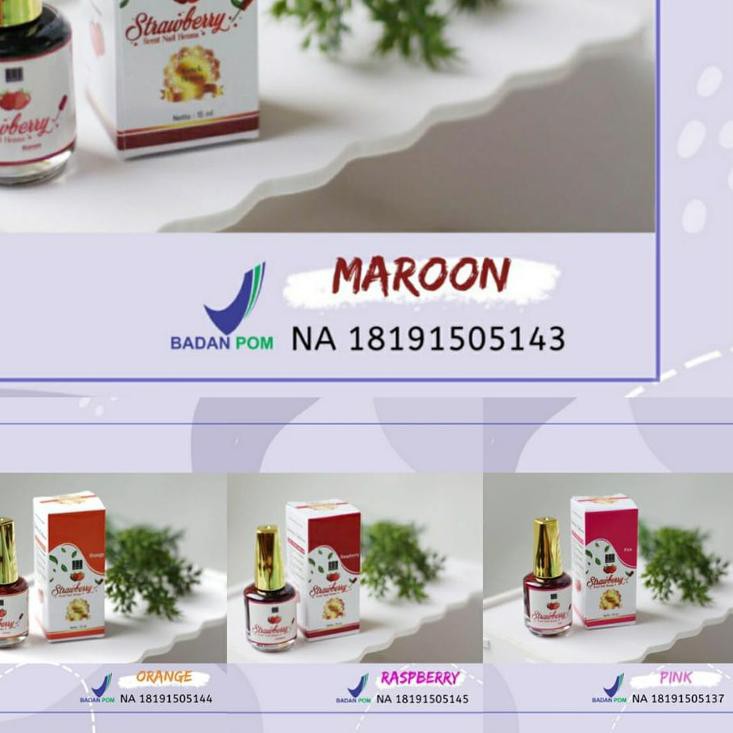 ♜ Strawberry Nail Henna - pacar nail henna original - henna pacar ☃