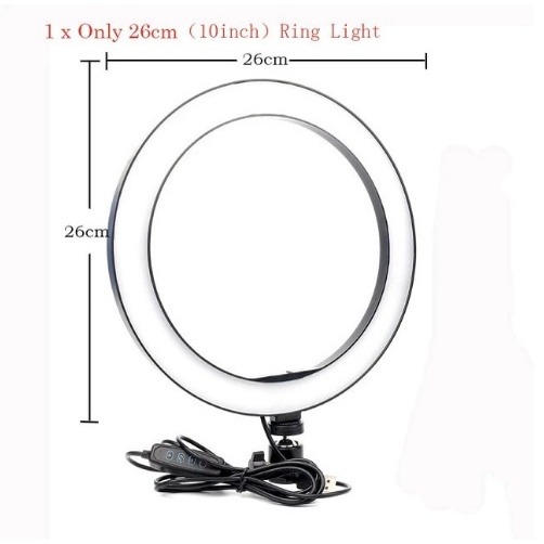 Selfie Ring Light LED 26cm Stand HP Lampu Kamera Vlogger Youtuber Aksesoris Handphone HP OCEANMART OCEAN MART Murah Grosir