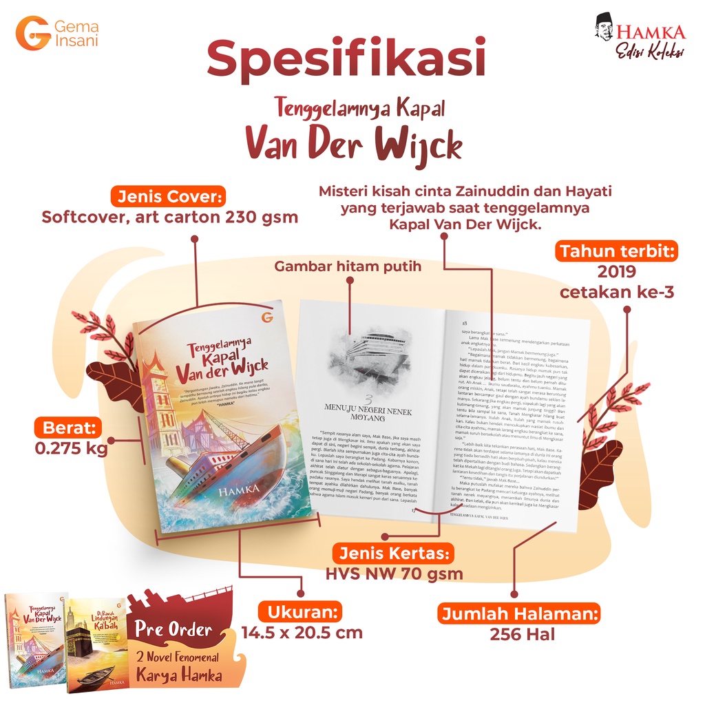 Buku Tenggelamnya Kapal Van Der wijck - Buya Hamka - Gema Insani 100% Original