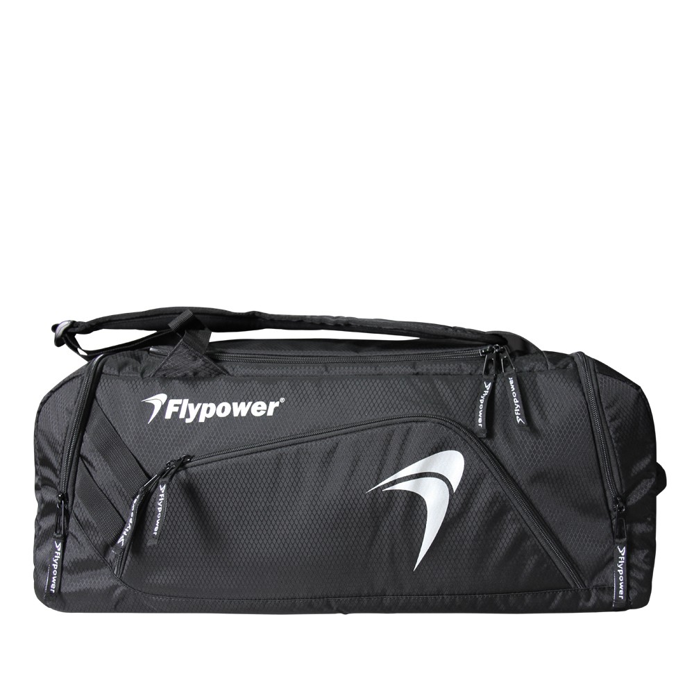 Flypower New Borneo Tas Badminton Black  | Travel Bag  | Tas Travel I Tas Raket | Tas Bulutangkis
