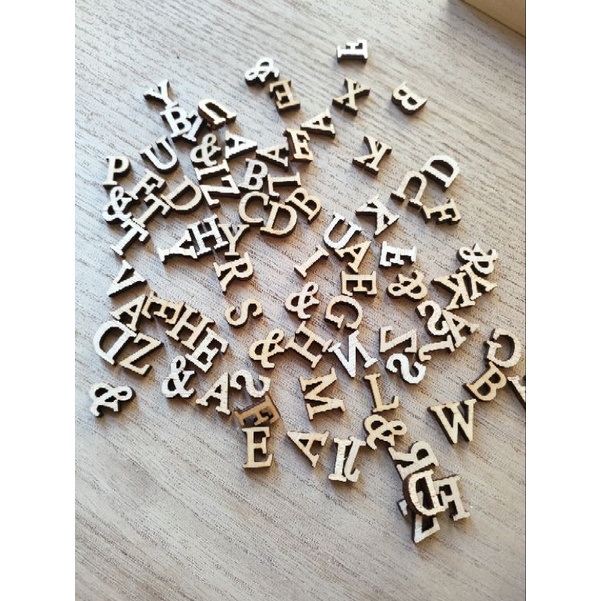 Laser cutting huruf A-Z bahan plywood