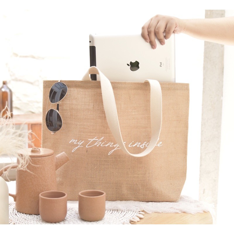 Tas goni tote bag , Go bag goni jute