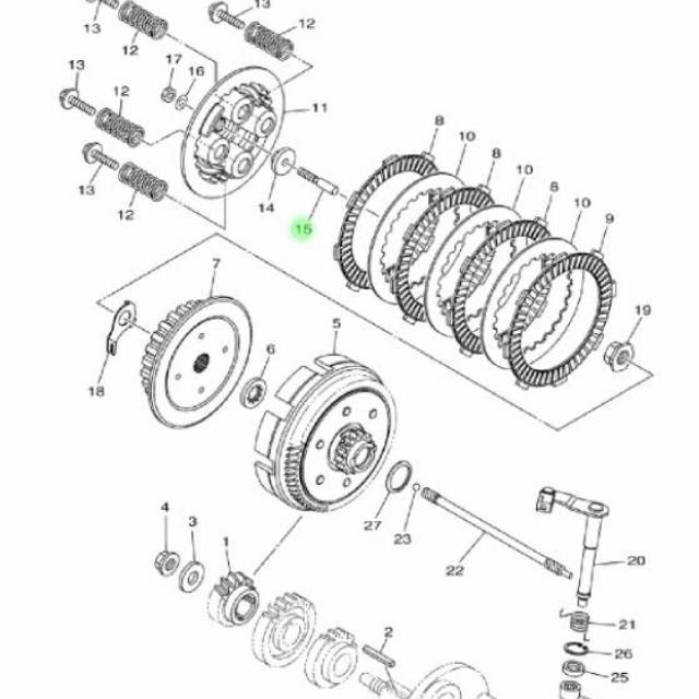 ROD PUSH 1 BAUT STELAN SETELAN STOTH STUT KOPLING R15 LAMA V2 XABRE MX KING ORI 45P-E6356-00