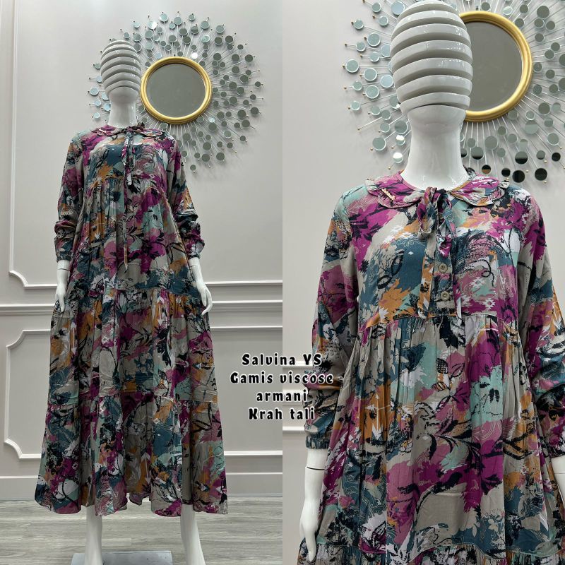 gamis salvina krah tali / salvina motif