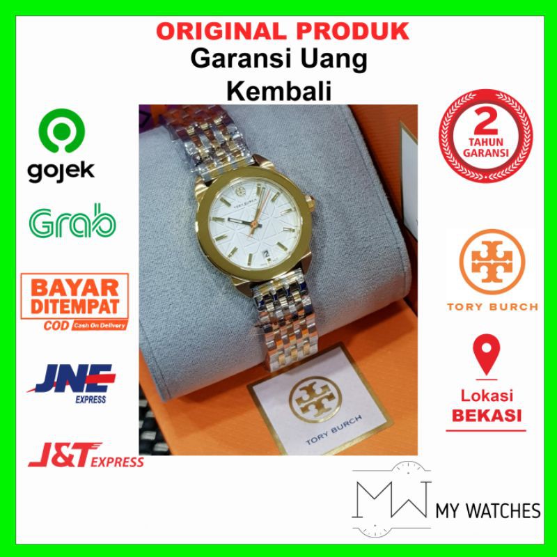 Jam Tangan Wanita Tory Burch Original TRB8002 Combi Gold Original