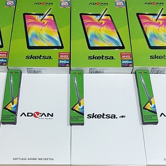 Tablet Advan Sketsa Full Set Layar 10 inch 4/32 New Garansi Resmi Advan Tab Advan Sketsa+S.Pen+Case