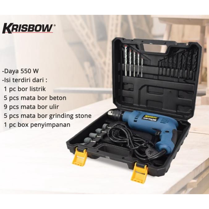 KRISBOW impact drill / set bor listrik 21 pcs