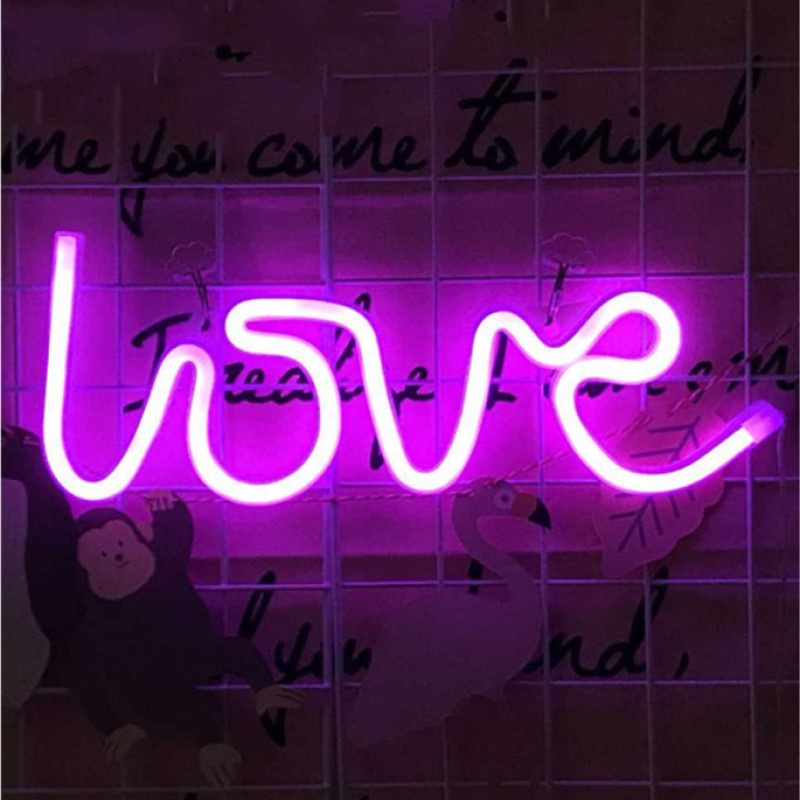 Lampu Dekorasi LED Neon Light Model LOVE - M04 - OMLL9PPN Pink