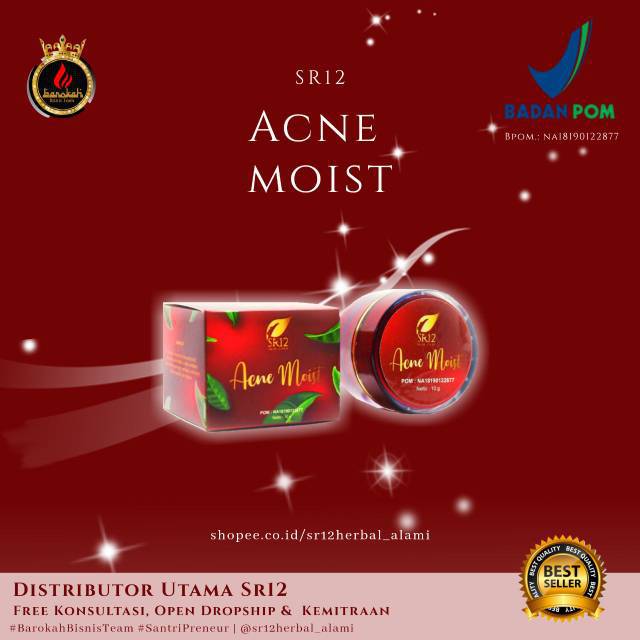 ACNE MOIST DAY & NIGHT CREAM/BEKAS JERAWAT/TRIPLE ACTION