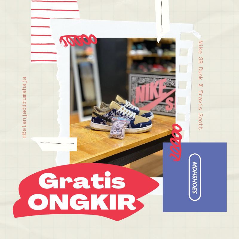 NIKE SB DUNK X TRAVIS SCOTT (GRATIS BOX ORI)