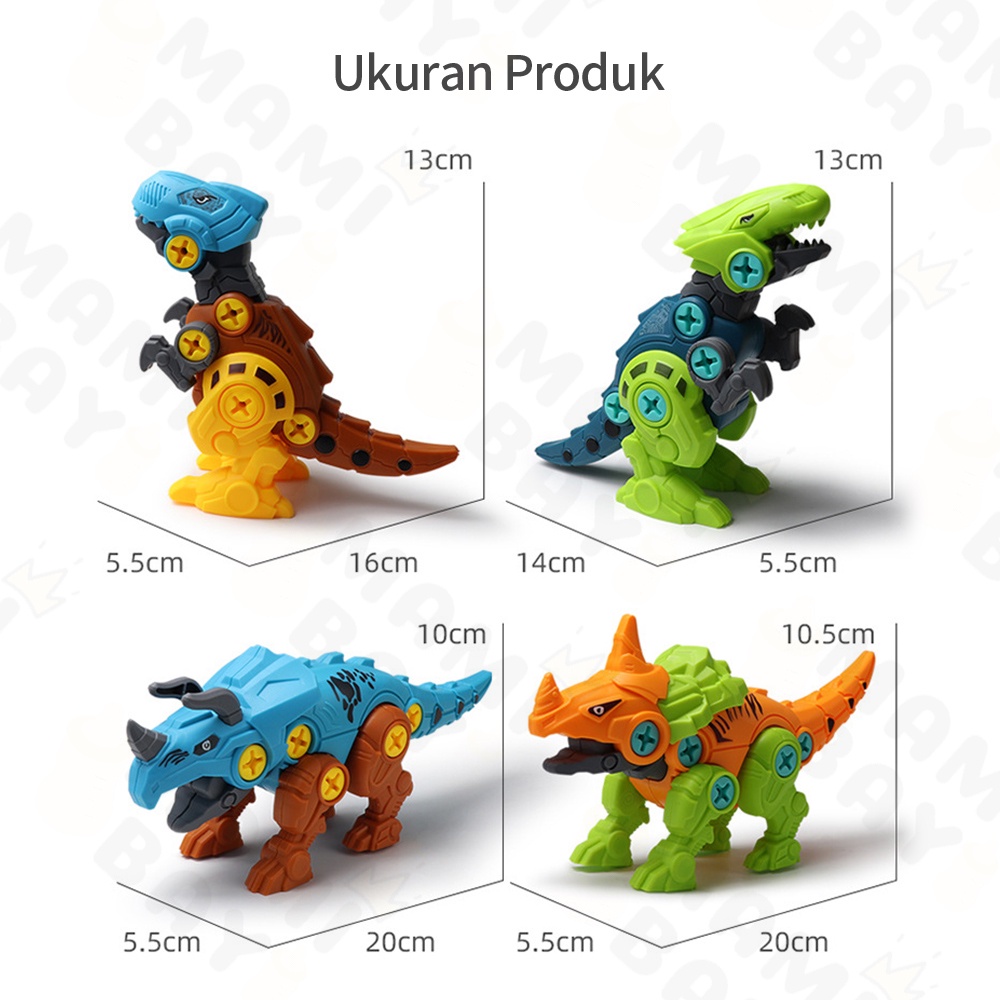 Mamibayi Mainan anak DIY assemble dino degan obeng mainan edukasi bayi puzzle anak