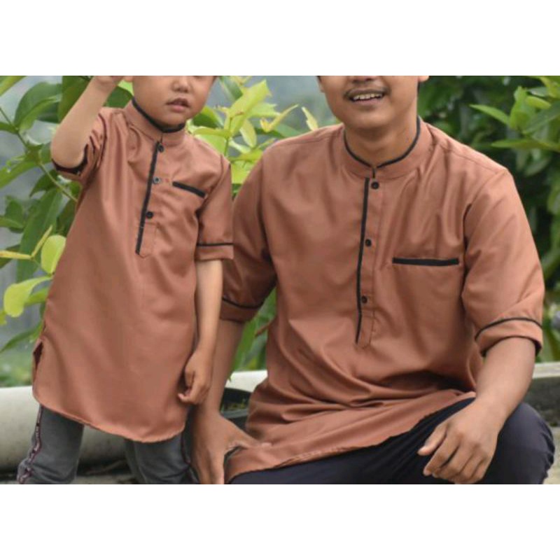 Baju Koko Kurta Couple Ayah Dan Anak Laki Laki Lilac lemon mustard