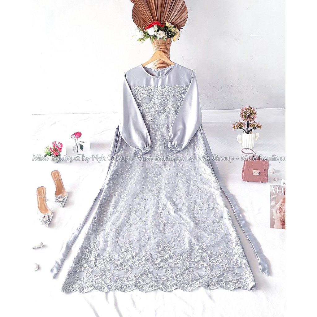 DRESS TERLARIS 2022 - GAMIS MUSLIM TERBARU FARASYA  - MAXI TULLE PREMIUM MODERN - GAMIS KONDANGAN - GAMIS COUPLE LAMARAN - GAMIS WANITA FULL BRUKAT