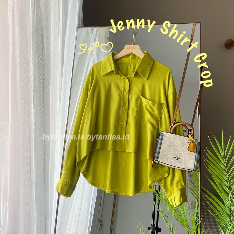 KEMEJA RAYON CROP JENNY BAHAN ADEM JATUH  NYAMAN DAILY OUTFIT