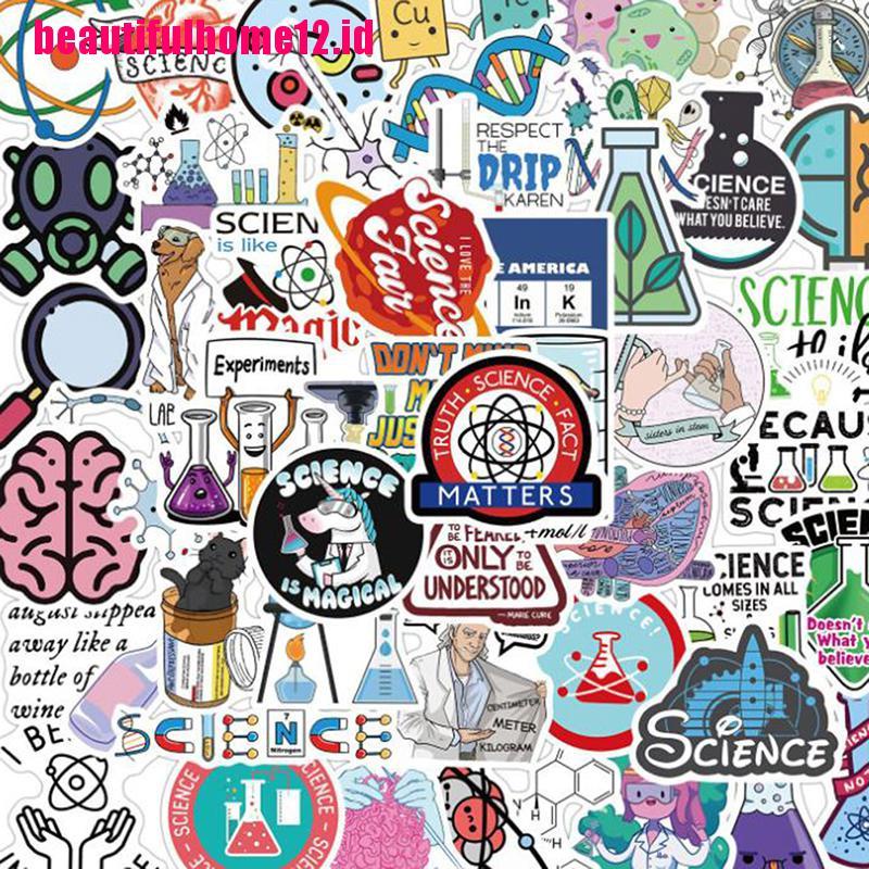 【beautifulhome12.id】50Pcs Science Chemistry Laboratory Stickers for Laptop Phone Skateboard Suitcase