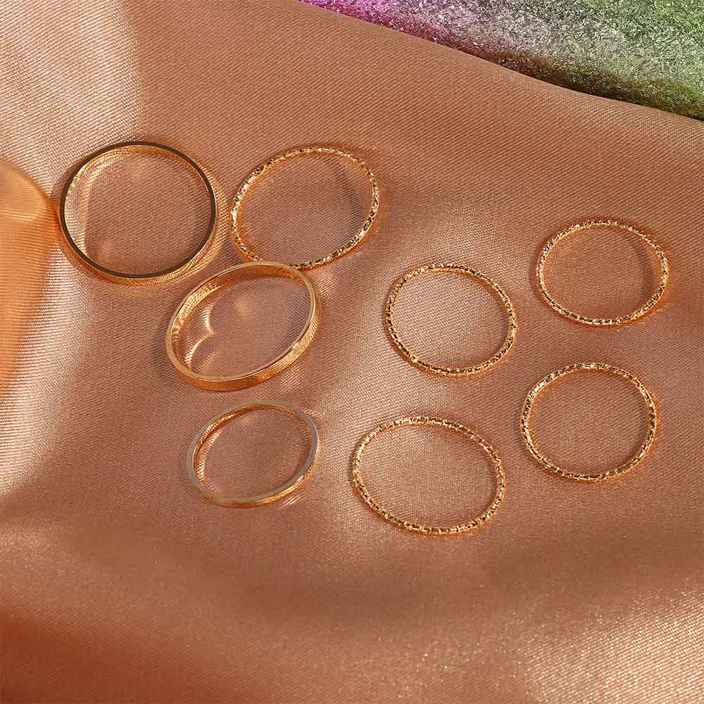 Popular Jewelry Bohemia Simple Elegant Minimalist Vintage Metal Sets For Women 10 Pcs / Set Knuckle Finger Cute Gifts Party Joint Rings Korean ins Fashion Punk Round Twist Shape