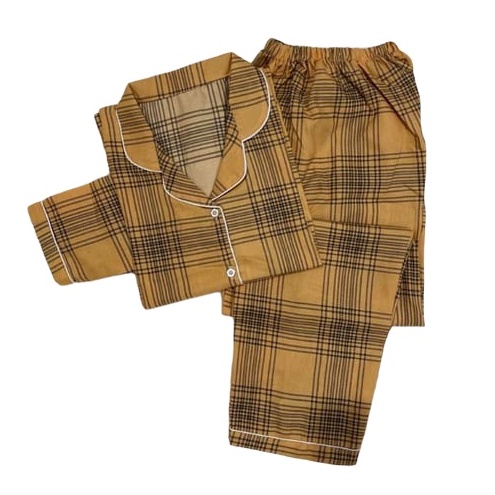 BAJU TIDUR WANITA LENGAN PANJANG / SETELAN PIYAMA WANITA KATUN MOTIF PP-PP GUILLEN COKSU