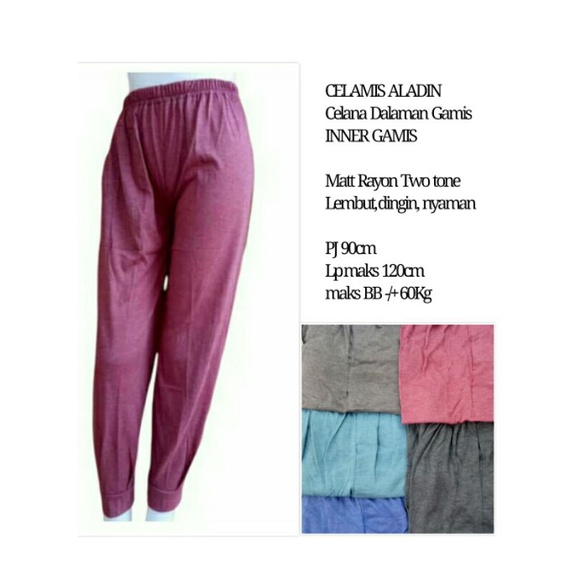 Celamis aladin Inner gamis / celana dalaman gamis / celamis bahan rayon twotone