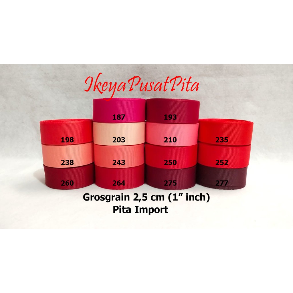 

(10 yard) Pita Grosgrain Polos 2,5 cm (1" inch) | Pita import | Grosgrain Ribbon 25 mm pg 4 | Toko Bahan Craft | Ikeya Pusat Pita