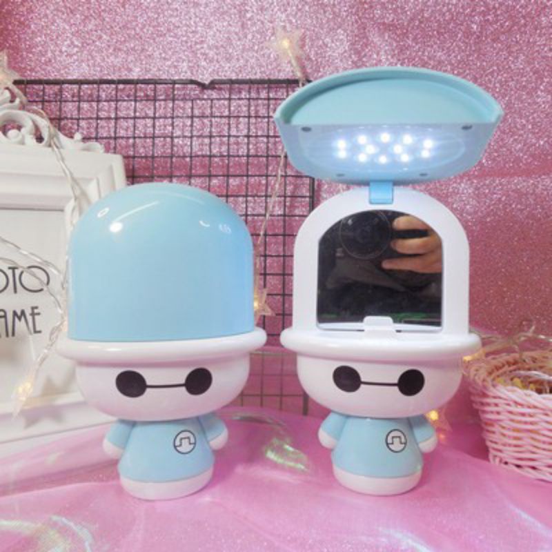 LED Makeup Mirror Mobile Phone Stand Lamp Karakter Lucu