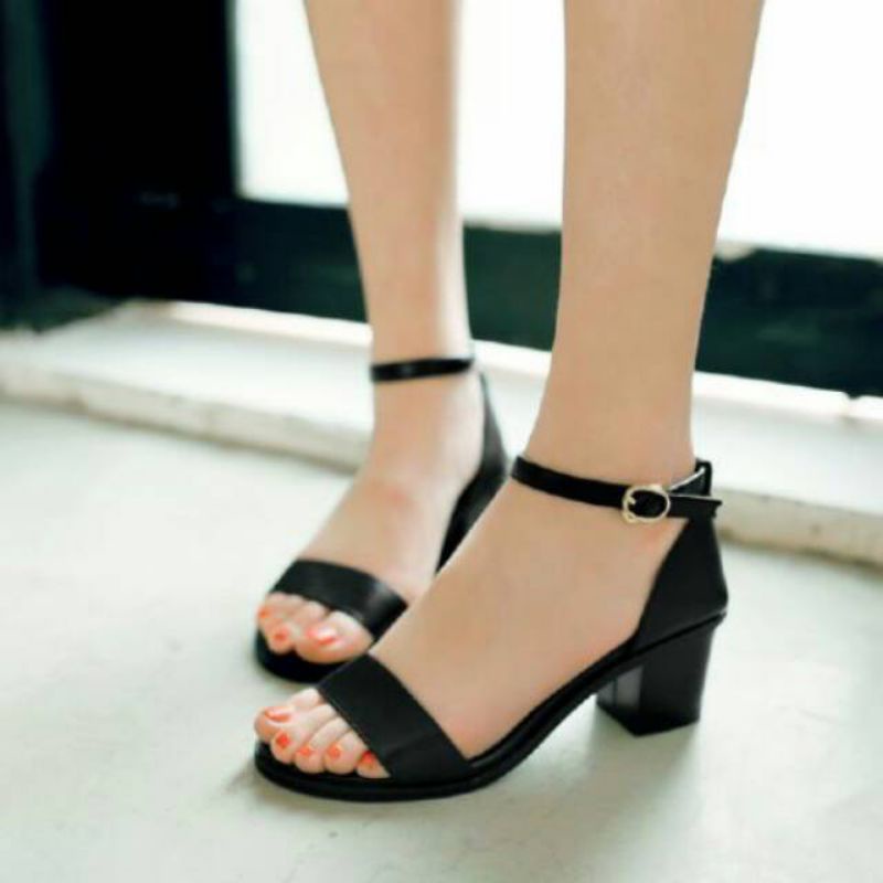 High Heels 4cm Sandal wanita Tali Belakang