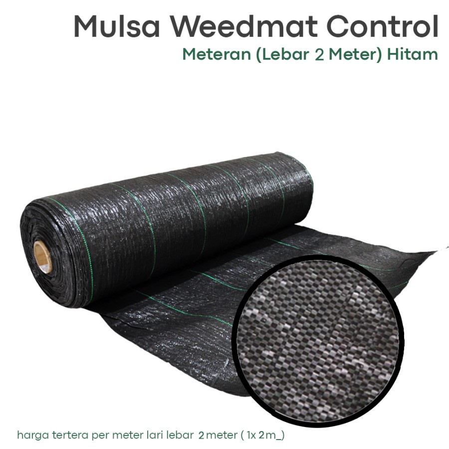 Jirifarm - Mulsa Weedmat Control Lebar 2 Meter Terpal Green House Meteran Woven Fabric Anti Uv Hitam