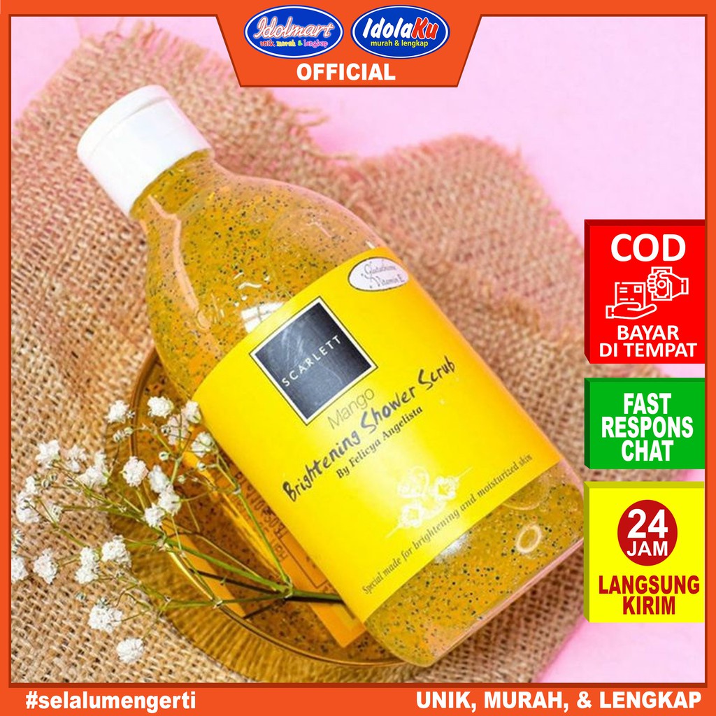 IDOLAKU Scarlett Whitening Shower Scrub Mango 300ml