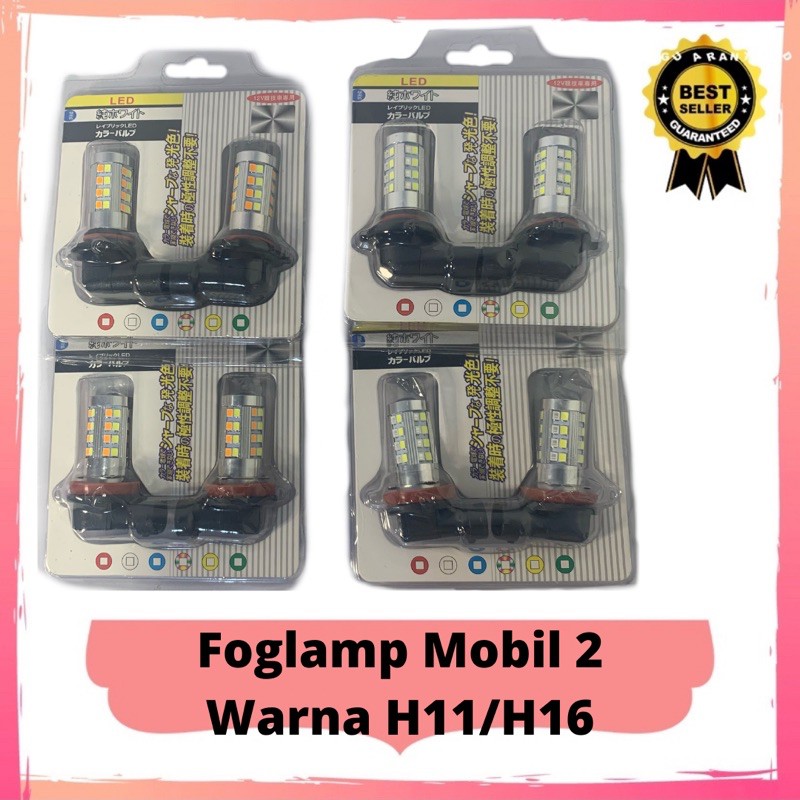 Foglamp Lampu Mobil H11 HB4 2 Warna Putih 6000K / Lamp Foglamp LED Mobil 2 Warna Biru