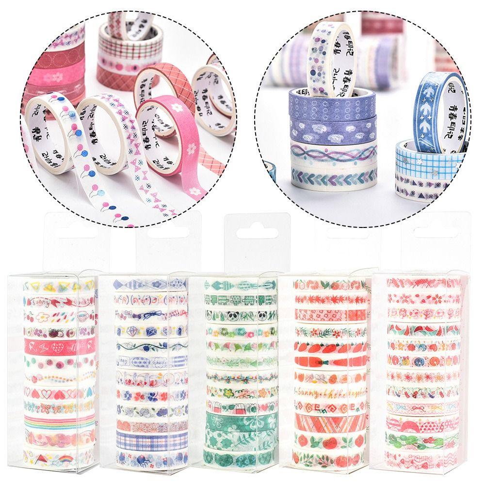 Top 12Rolls/Set Washi Tape Baru Sastra Scrapbooking Gadis Hati Kecil Segar Kreatif Alat Tulis DIY Bahan