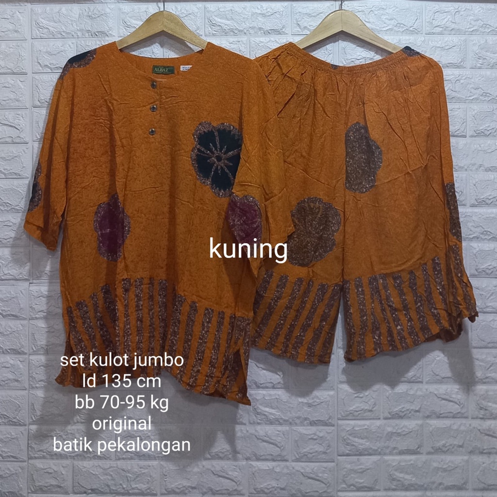 Daster setelan kulot jumbo wanita terbaru asli batik pekalongan/ pakaian wanita/ baju tidur & santai/ one set-2