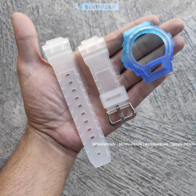BEZEL STRAP JAM TANGAN CASIO G SHOCK G 6900 WHITE BLUE