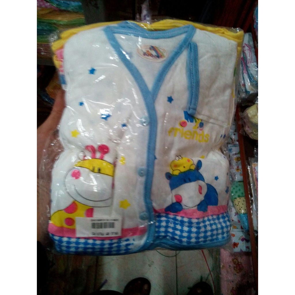 6 pc - Baju Bayi baby newborn Print | baju murah - BJ BOBOKO SABLON PENDEK - IV B2-2