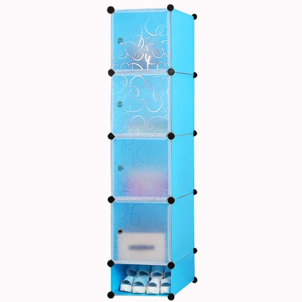 Lemari Baju Pakaian Portable Plastik Portabel Lucu Susun Lipat Kain Bongkar Pasang Susun H1I0