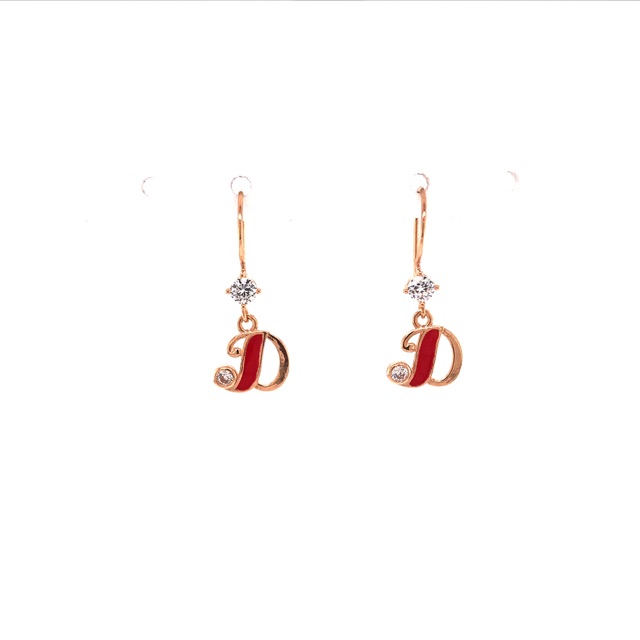 Anting Kawat Emas Alphabet / Huruf Cat 8K - SDW Gold -