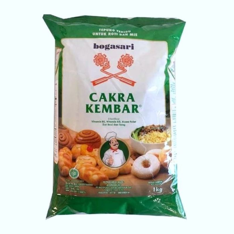 

Tepung Terigu Bogasari Cakra Kembar Premium (Protein Tinggi) 1Kg