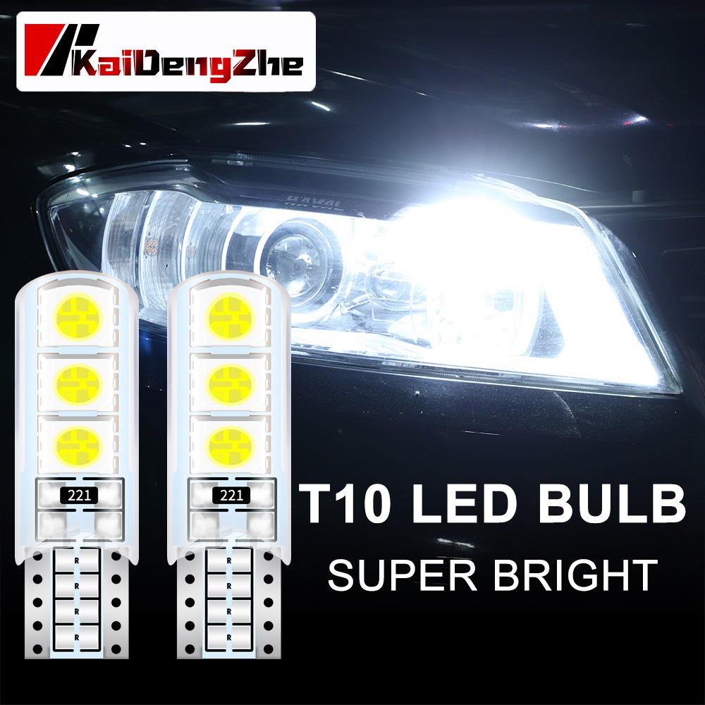 T10 Bohlam W5W Mobil LED Bulb 6LED Silikon Sinyal Lampu Lampu Baca Plat Lampu Super Terang 194168 Lampu Senja LED Mobil Lampu Mobil  LED Aksesoris