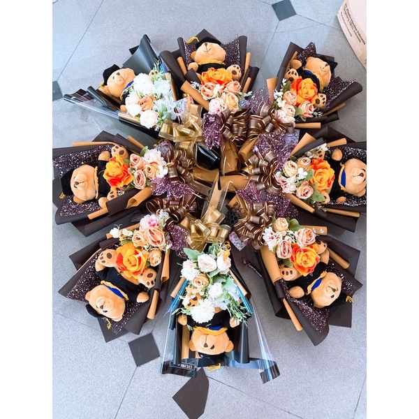 Buket wisuda boneka/ buket bunga/ kado wisuda cowok/ kado ultah hadiah wisuda